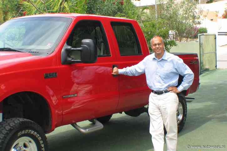 Pieters moeder had een huishoudtrapje nodig als ze meereed in zijn Ford F-250