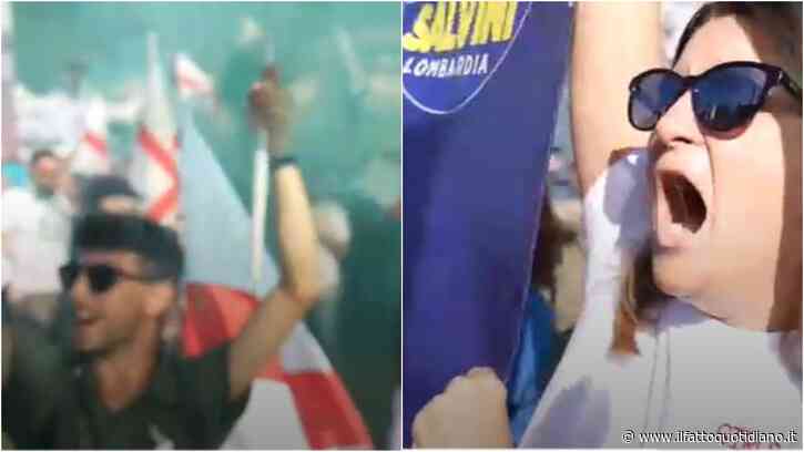 Pontida si spacca quando sale sul palco Romeo: cori pro e contro Salvini. E nel pratone c’è anche chi distribuisce fischietti