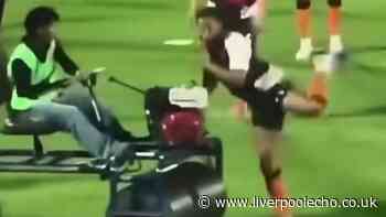 Former Everton star Andros Townsend miraculously escapes injury after being hit by roller