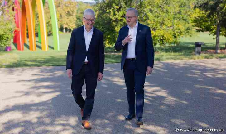 Albo meets former Apple CEO Tim Cook to discuss Australia’s “world-leading” social media ban
