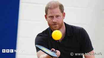 Harry dives into pickleball during school visit