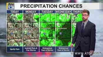Calmer Sunday before surge of monsoon moisture midweek