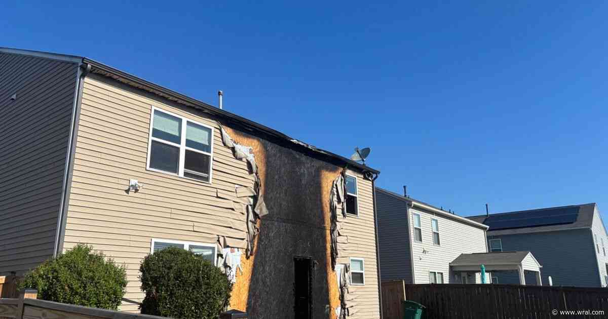 Fuquay-Varina house fire started on back patio, no injuries