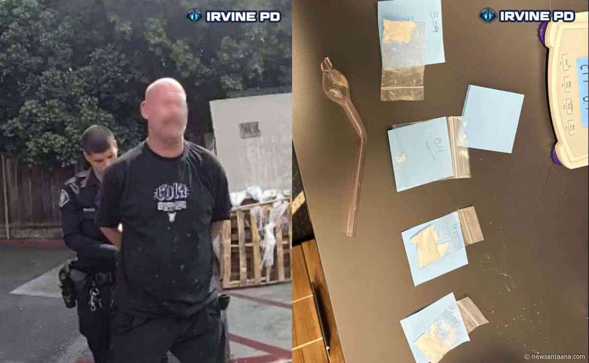 Irvine Police arrest 58‑year‑old man and seize glass pipes and meth