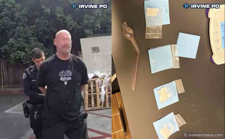 Irvine Police arrest 58‑year‑old man and seize glass pipes and meth