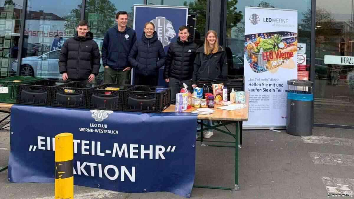 Leo Club Werne sammelt für die Tafel: Spendenaktion bei Rewe soll Bedürftige unterstützen