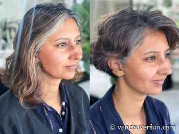 Get the look: Refresh faded, overgrown hair with grey blending and a chic cropped French bob