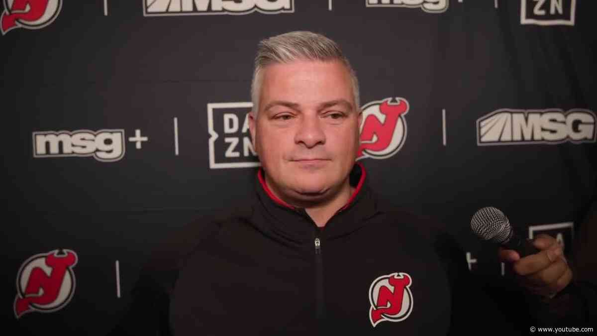 Sheldon Keefe speaks ahead of the Devils' first preseason game of 2026 vs. NYI