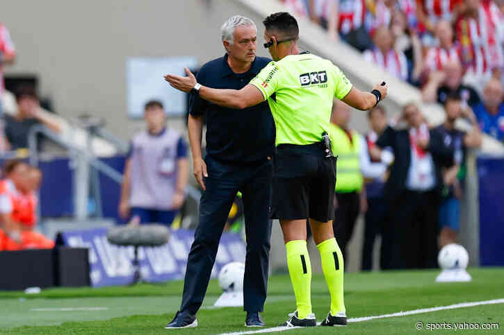 📸 Mourinho fumes at refereeing, steals show after Real-Atlético 😭☠️