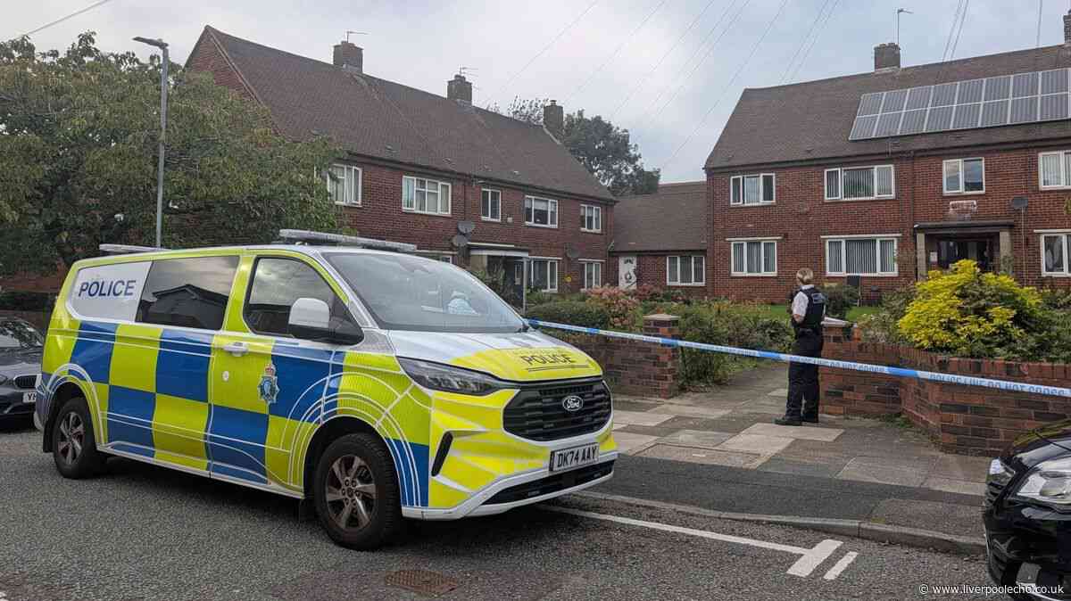 Man stabbed in 'targeted attack' as police cordon off Prescot flats