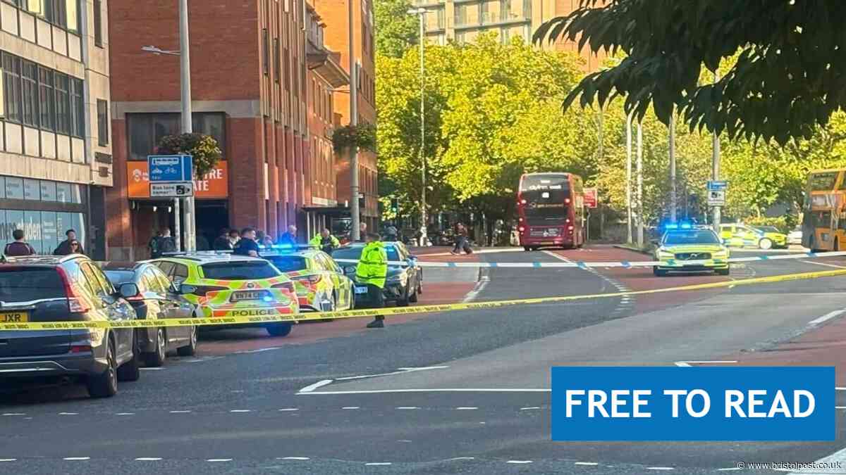 Pedestrian struck by car in Bristol city centre