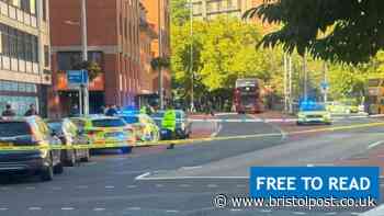 Pedestrian struck by car in Bristol city centre