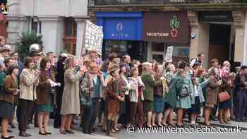 Moment in Beatles history recreated by film crews in Liverpool city centre