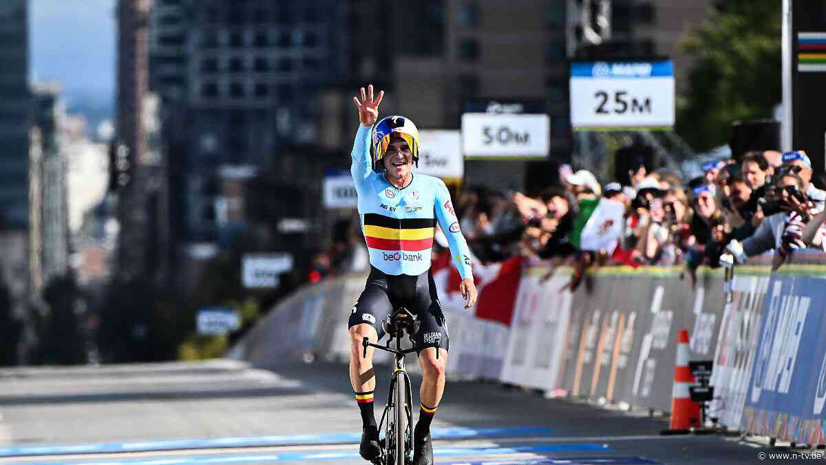 "Einfach wahnsinnig": Zeitfahr-Gigant Evenepoel teilt sich jetzt WM-Rekord mit Deutschem
