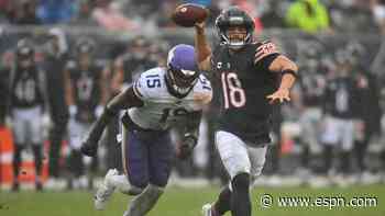 Bears QB Williams leaves on cart after falling on scramble