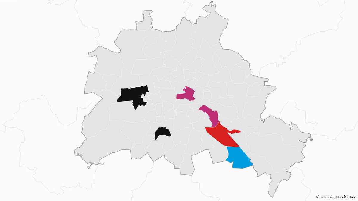 Berlin: Karte mit den Ergebnissen der Abgeordnetenhauswahl 2026