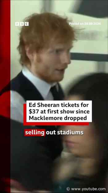 Ed Sheeran tickets for $37 at first show since Macklemore dropped. #EdSheeran #BBCNews