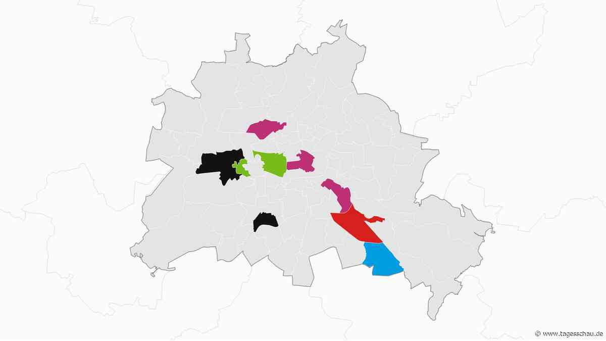 Berlin: Karte mit den Ergebnissen der Abgeordnetenhauswahl 2026