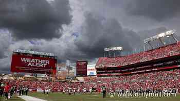 Tampa Bay Buccaneers' clash with Cleveland Browns delayed by two hours due to wild storm... with just two minutes left on the clock
