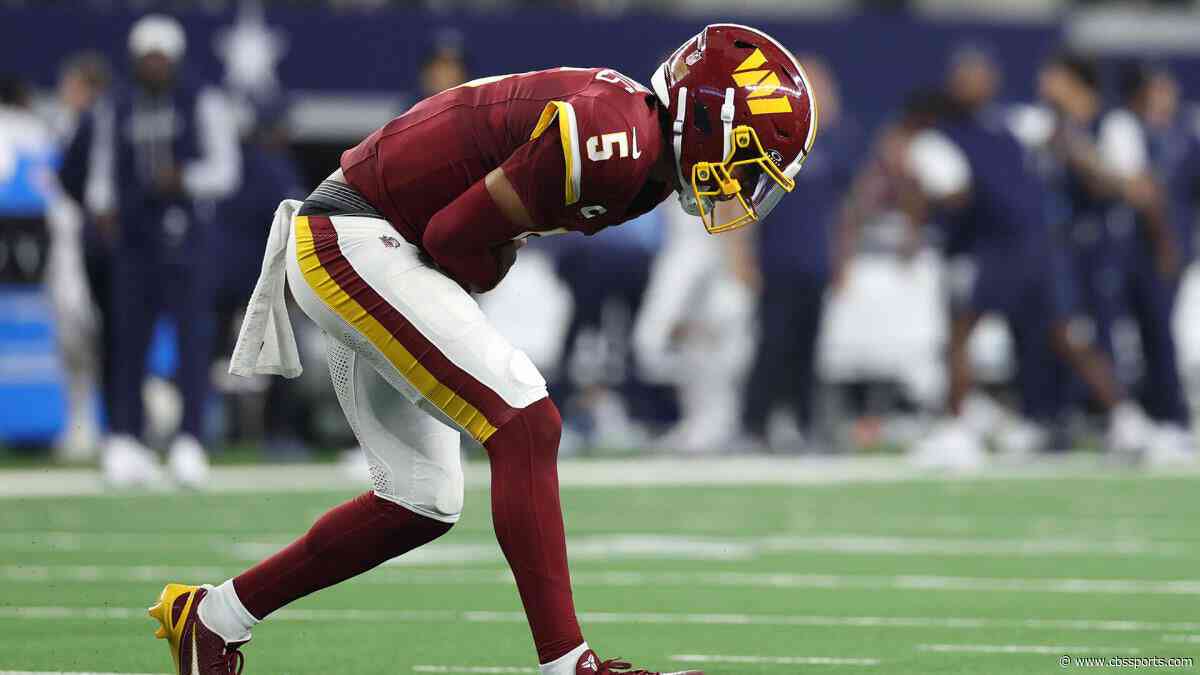 Jayden Daniels ruled out after elbow injury vs. Cowboys in disastrous end-of-half sequence