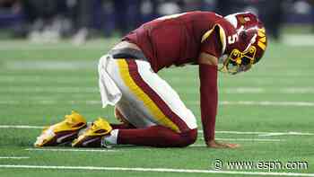 Commanders QB Daniels dislocates elbow, set for more tests