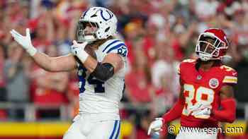 Follow live: Daniel Jones finds Tyler Warren for TD on opening drive