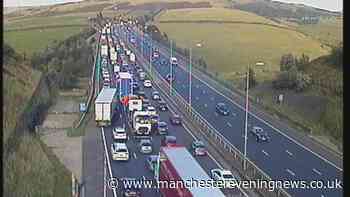 M62 shuts both ways after woman seriously hurt in fall from motorway bridge