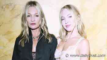 Kate Moss and lookalike Lila enjoy a mother-daughter night out with the fashion crowd to celebrate 10 years of the supermodel's agency