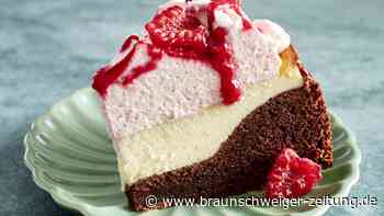 Brownie-Cheesecake mit Himbeercreme für Unentschlossene