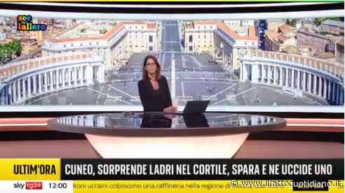 Sky Tg24 manda in onda le immagini dell’Angelus di Papa Leone ma sotto si sente l’audio dei leghisti a Pontida: la clamorosa gaffe della regia in diretta