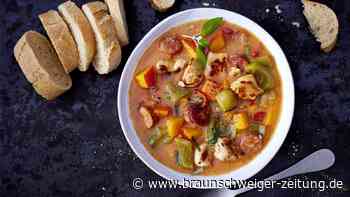 Hähnchen-Kürbis-Gulasch mit Snackzugabe