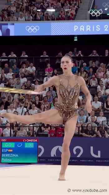 Just Polina Berezina and a hoop in perfect sync at #Paris2024 🧚🏻‍♀️#Olympics #Gymnastics