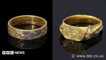 Medieval rings uncovered in fields to be auctioned