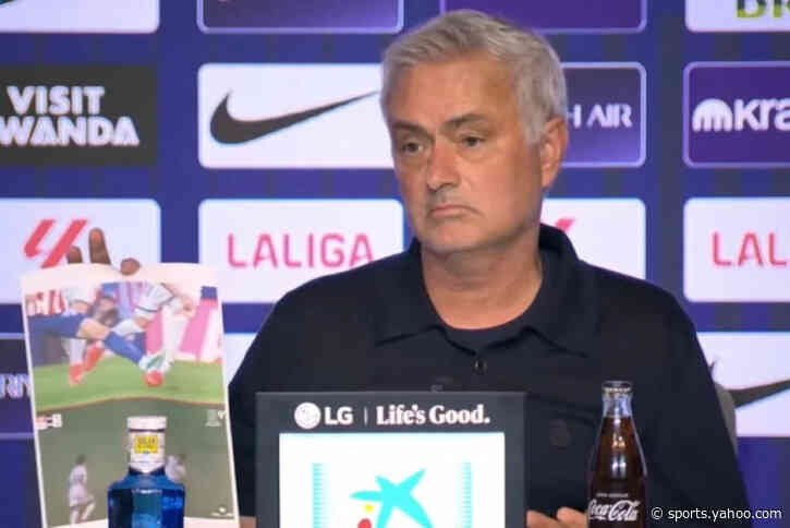 Jose Mourinho leads Real Madrid rant with printed images after derby defeat