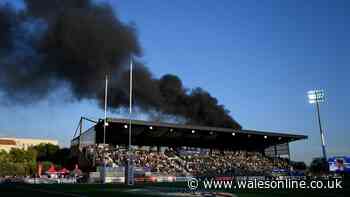 Top international match delayed due to fire as smoke billows across stadium