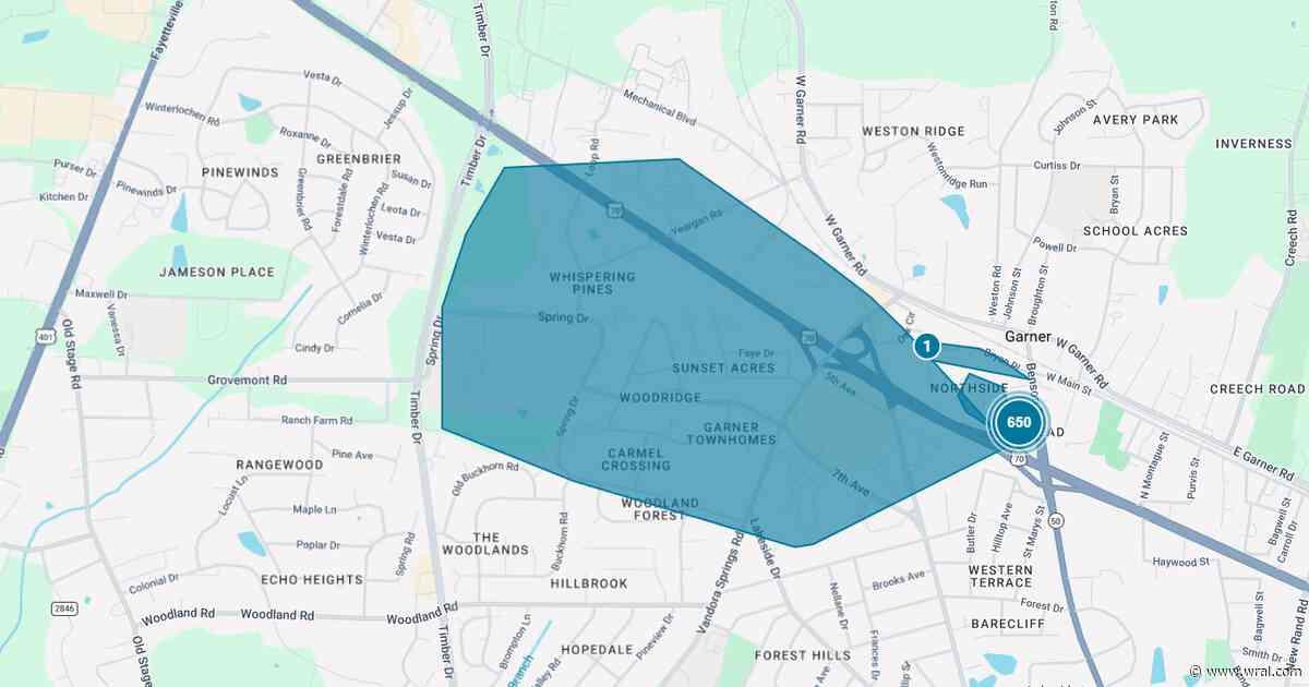 Hundreds of customers without power in Garner