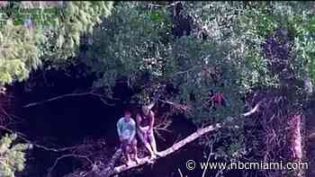 2 boaters rescued from tree branch after boat capsizes on Florida river