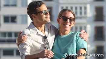 Rami Malek shares a hug with talent manager Jessica Kovacevic as they enjoy some down time during the San Sebastian Film Festival
