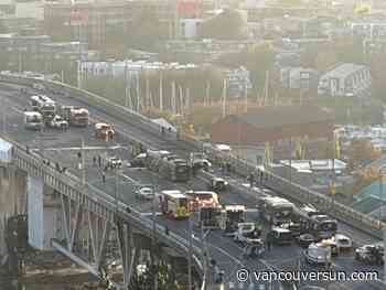 Multi-vehicle crash closes Granville Street Bridge Sunday afternoon