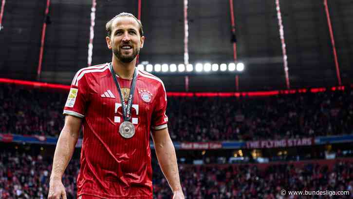 How has Harry Kane scored his first 100 Bundesliga goals for Bayern Munich?