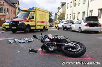 Unfall in Chemnitz: Motorradfahrer schwer verletzt