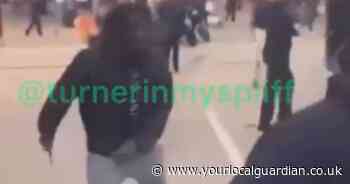 Shocking video shows pair fighting with knives on busy street in Croydon town centre