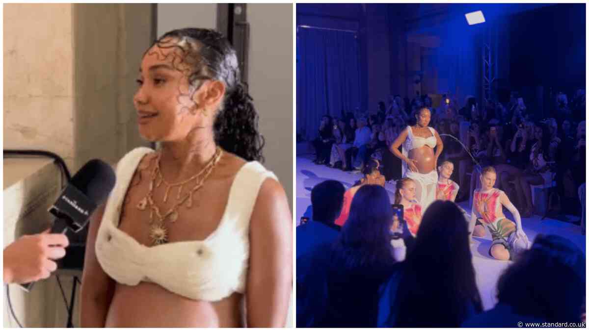 Celebrity Traitors star stuns at London Fashion Week with ‘breast milk’ moment
