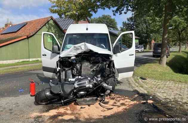 POL-STD: Schwerer Verkehrsunfall in Ahlerstedt - Motorradfahrer nach Zusammenstoß mit Transporter tödlich verunglückt