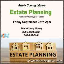 Attala County Library to Host Estate Planning Workshop September 25