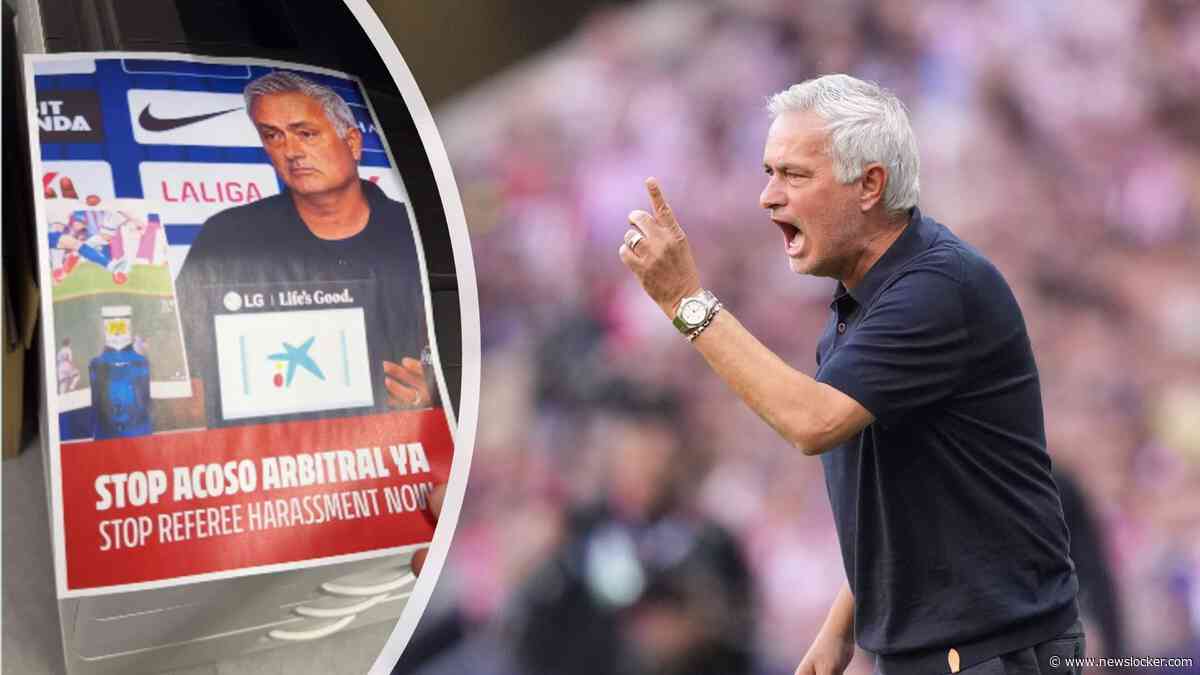 Atlético Madrid reageert na merkwaardige persconferentie met foto van Real Madrid-trainer José Mourinho uit een printer