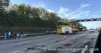 Woman arrested after M25 crash in Surrey released pending hospital test results