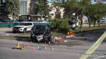 Woman killed, man arrested after crash involving speeding stolen SUV in Winnipeg