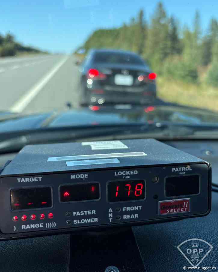 Motorist clocked at 234 km/h in a 100 km/h zone on Hwy. 11 near Trout Creek