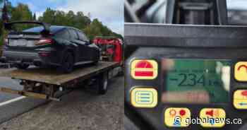 Driver travelling 234 km/h in northern Ontario charged with stunt driving